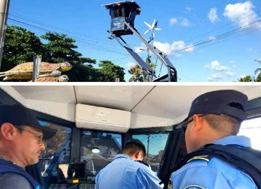 Policía Nacional instala plataformas de videovigilancia en playas de Puerto Cortés y Tela para reforzar la seguridad en Semana Santa
